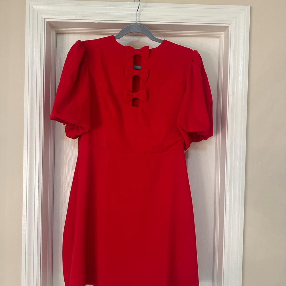 Vici Red Dress with Bow Details